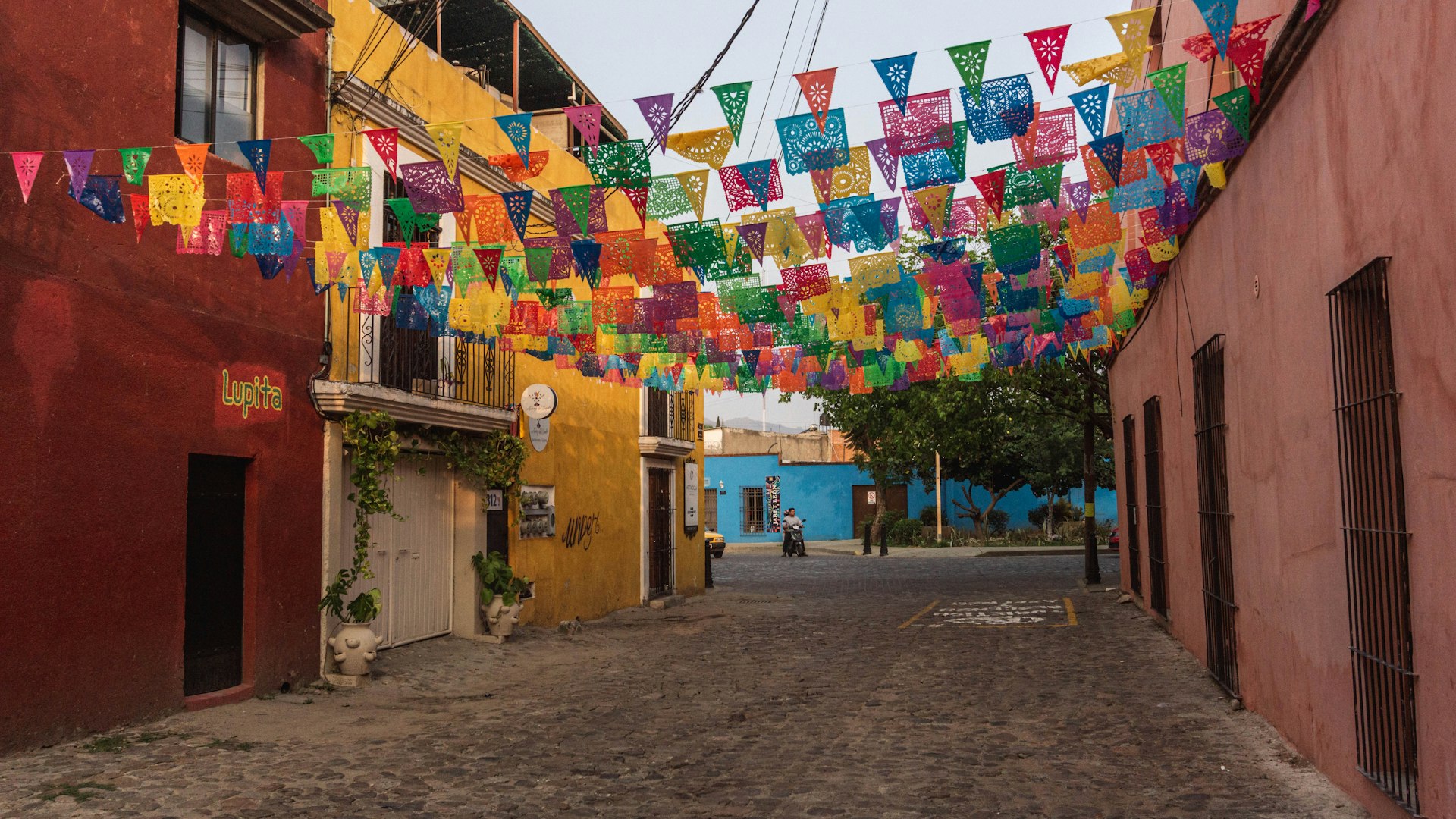 Colorful colonial street in Mexico